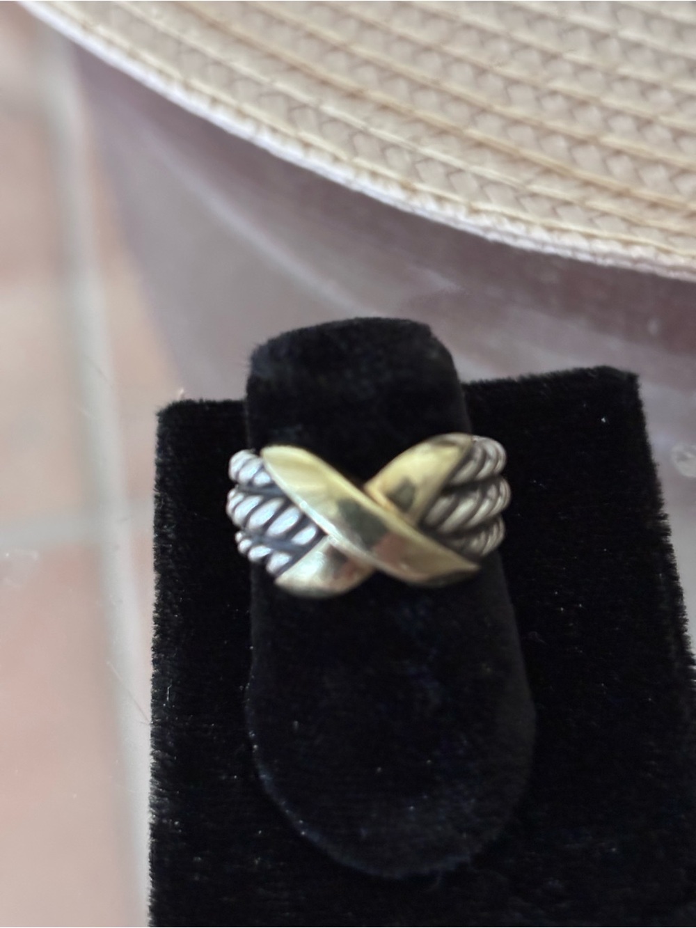 David Yurman Triple Cable X Ring Size 6